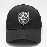 Future Looks Bright Shield Rubber Patch Diamond Black Snapback Hat