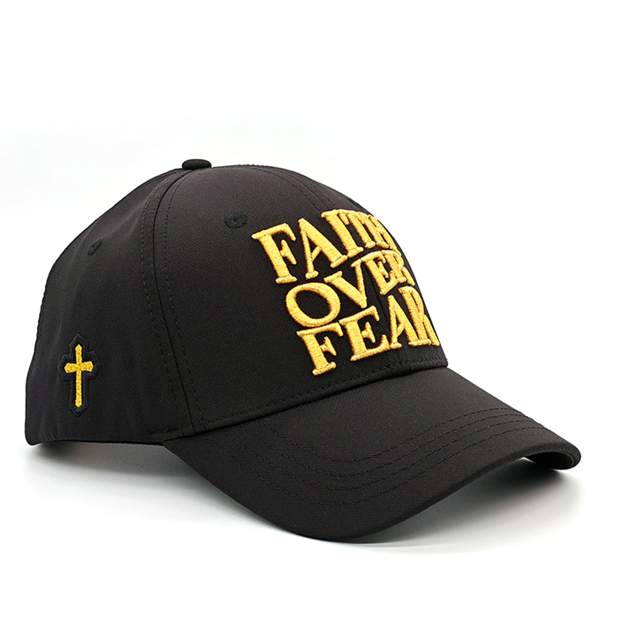 Faith Over Fear Hebrews 11:1 Black and Gold Snapback