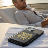 Future Looks Bright Black and Gold Leather RFID Credit Card Holder