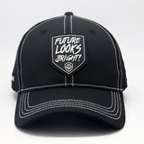 Future Looks Bright Shield Contrast Stitch Black Snapback Hat