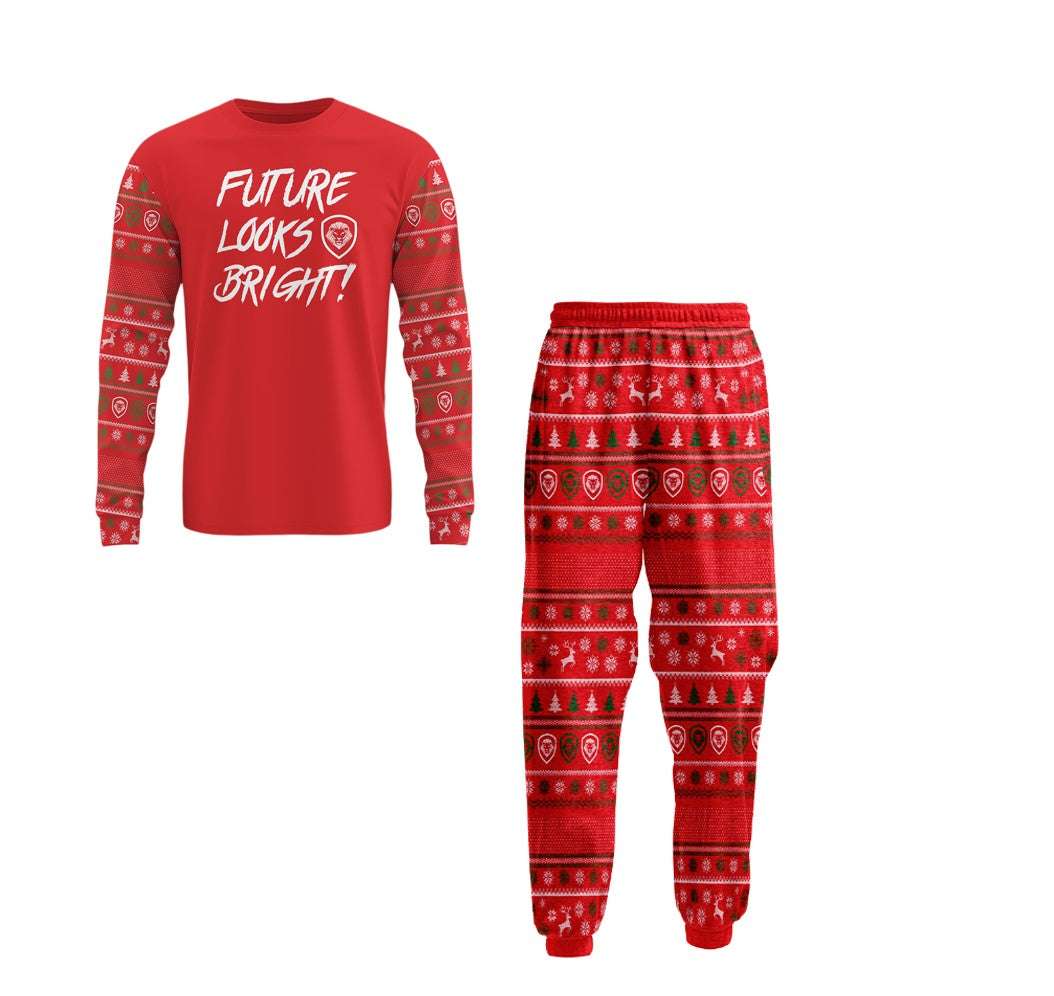 Kid's Future Looks Bright Christmas Pajamas Top & Bottom Set