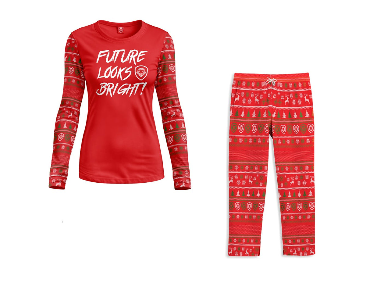 Future Looks Bright Women's Christmas Pajamas Top & Bottom Set