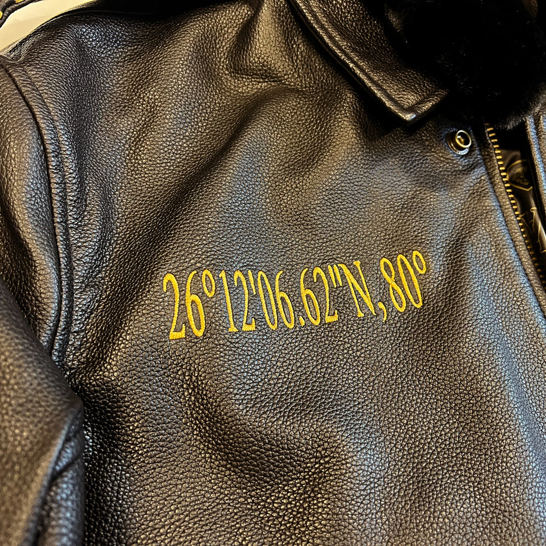Future Looks Bright Lion Shield Genuine Lambskin Leather Aviator Vintage Jacket