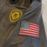 Future Looks Bright Lion Shield Genuine Lambskin Leather Aviator Vintage Jacket
