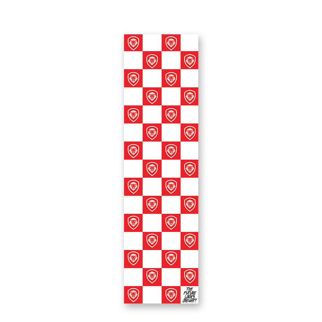 Future Looks Bright Lion Shield Checkered Bookmark 2" x 7.5"