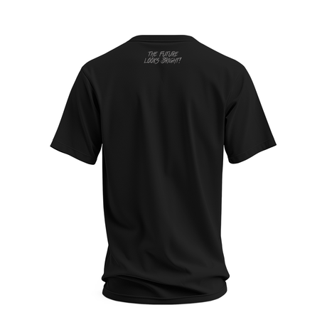 Valuetainment Oversized Flag Print Black & Grey Performance Short Sleeve T-Shirt