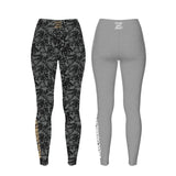 Women's Future Looks Bright Charcoal Grey Pattern Print Reversible Leggings
