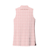Women's Future Looks Bright Blush Lion Pattern Print Performance Sleeveless Polo