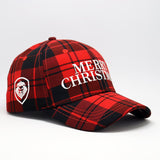 Merry Christmas Red and Black Buffalo Plaid Snapback Hat