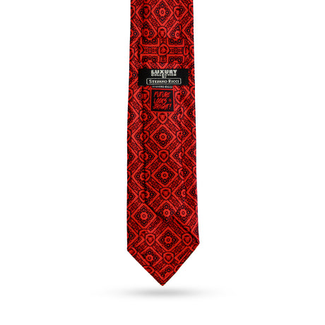 Limited Edition - Valuetainment x Stefano Ricci Red & Black Lion Shield Luxury Tie