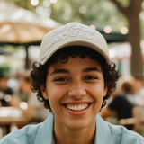 Future Looks Bright Ivory Cream Canvas Snapback Hat