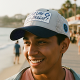 Future Looks Bright Dual Tone Gray and Blue Gradient Logo Snapback Hat