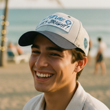 Future Looks Bright Dual Tone Gray and Blue Gradient Logo Snapback Hat