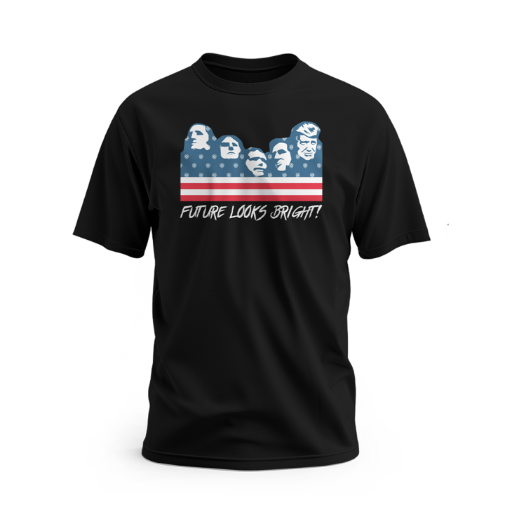 Future Looks Bright VT Mount Rushmore Black Short Sleeve T-Shirt