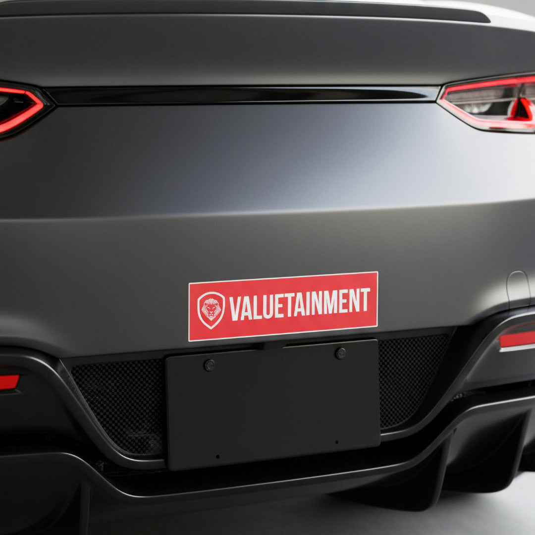 Valuetainment Red Lion Bumper Sticker 12"x3"