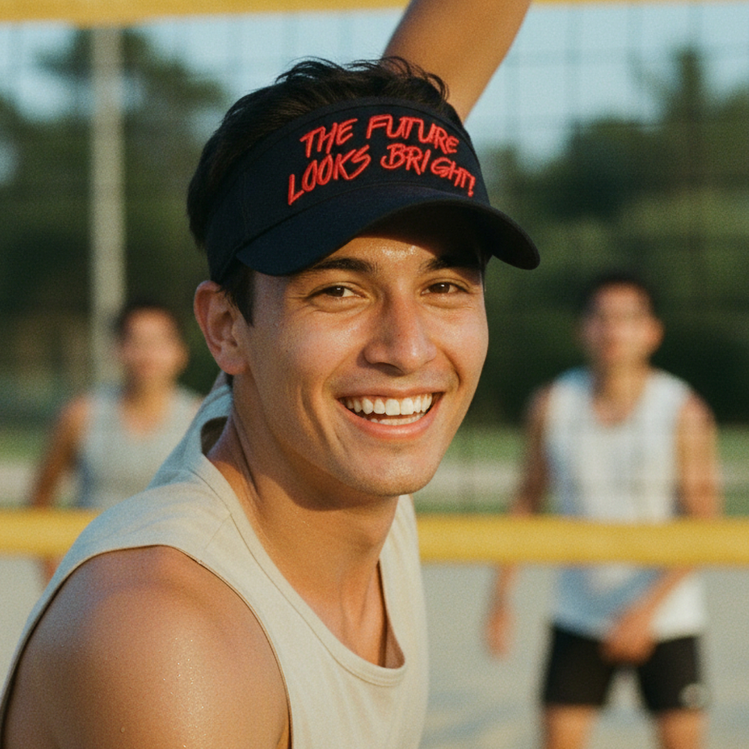 Future Looks Bright Black and Red Visor hat
