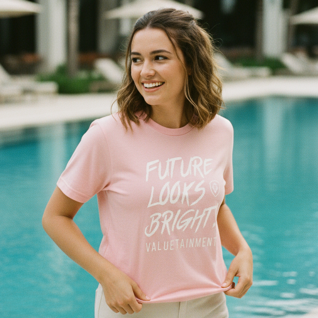 Women's Future Looks Bright Premium Pink Short Sleeve T-Shirt